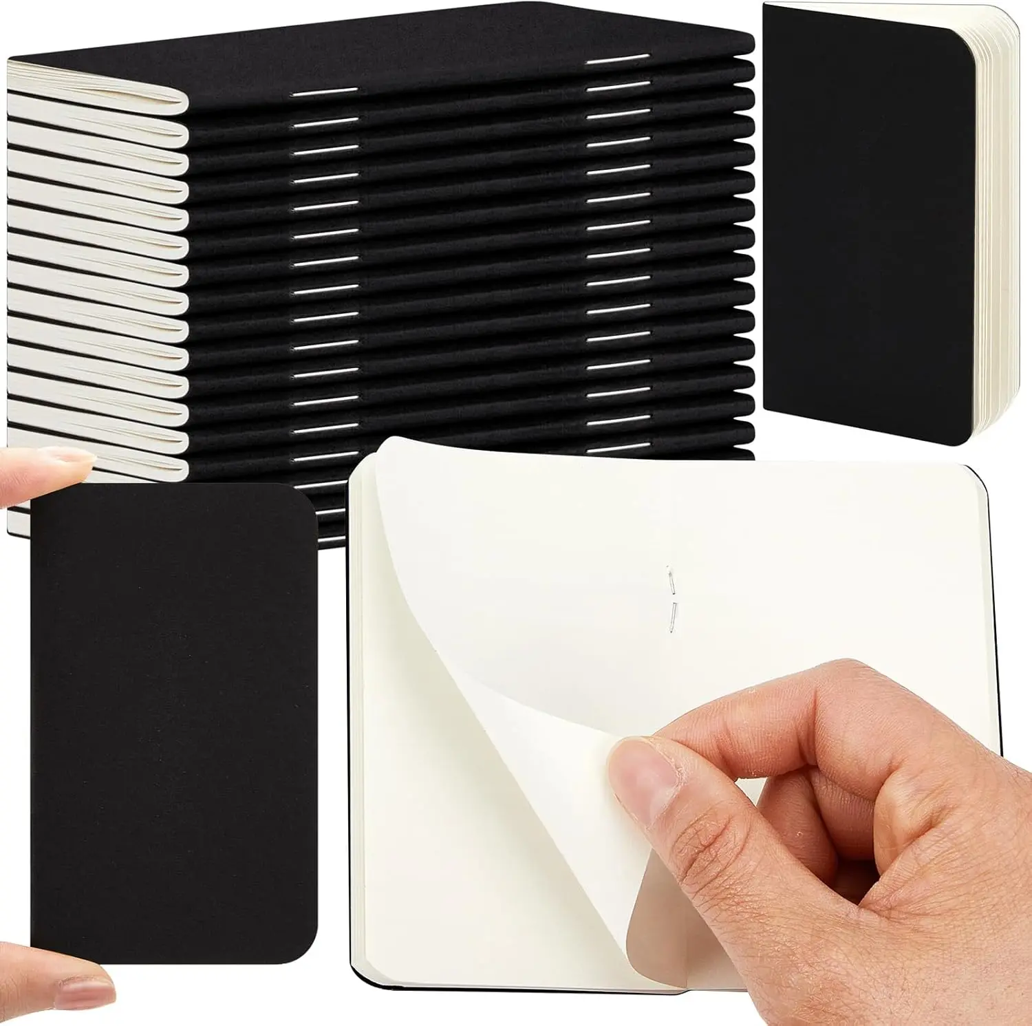 15 Pcs Mini 2.5" x 4" Pocket Notebooks, Softcover Kraft Paper Blank Paper Journals, Bulk Stationery for Travelers, Office & School Use, Blank Paper Journal