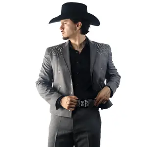 Traje Caporal Toledo Gris Bordado Hojas