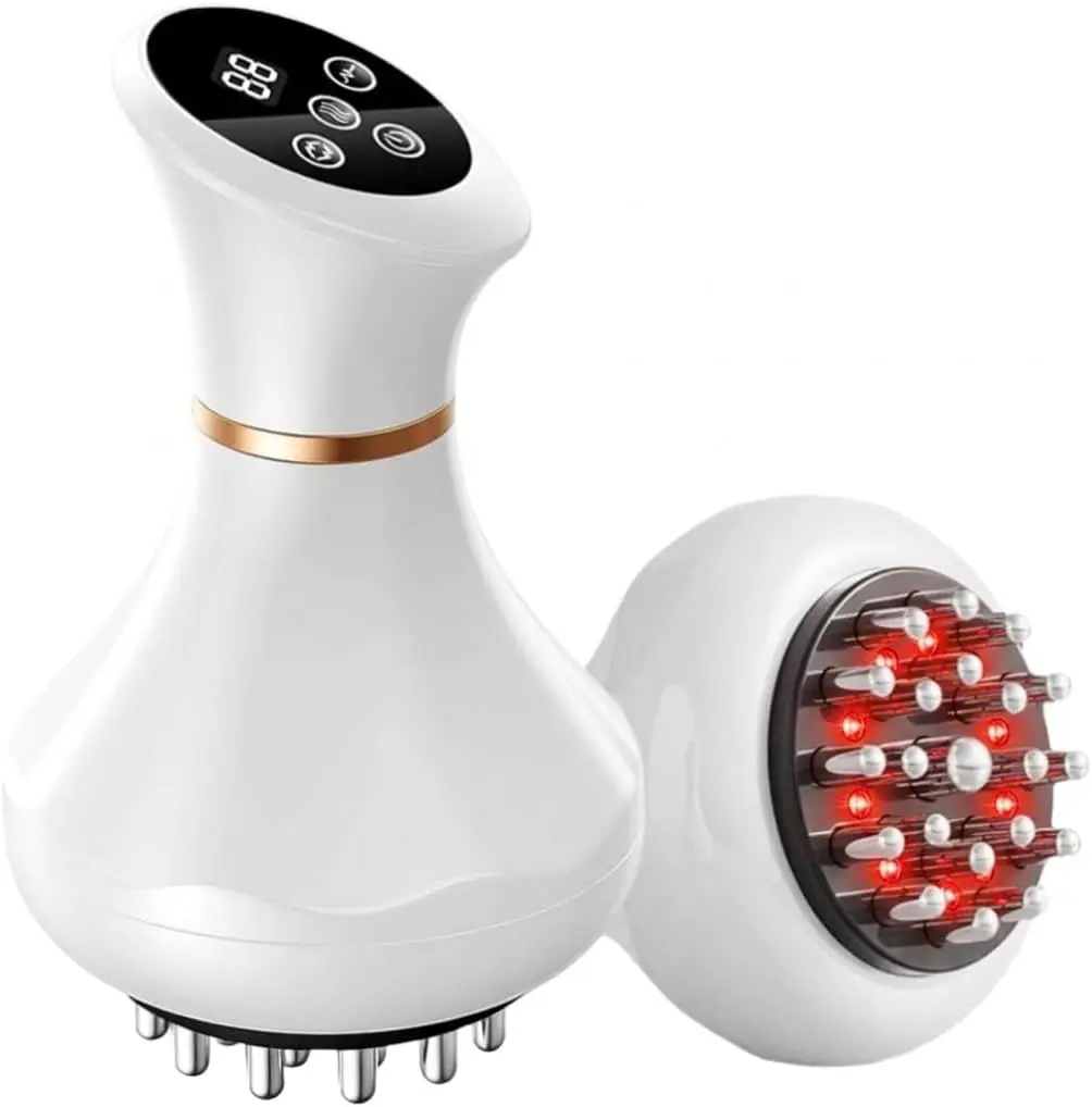 Heatable Body Massager for Cellulite, Compact Handheld Tool with Warm Vibration for Smoothing Legs, Arms, and Belly, Batteries Built-In, Built-In Heat Massage, Lightweight
