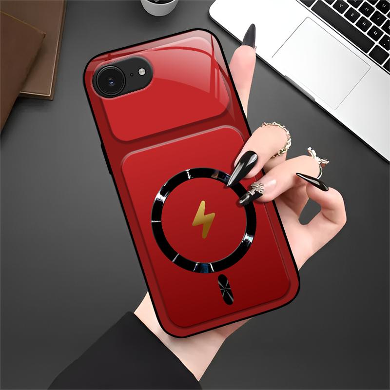 Lightning Bolt Design Gloss MagSafe Compatible Shockproof Protective Cover with Precision Magnet Ring for [iPhone 16e] 952
