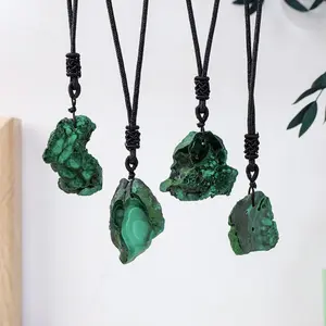 Malachite Pendant Natural Healing Crystal Gorgeous Stone Gemstone Jewelry Energy Love Girlfriend Boyfriend Souvenir Valentine Father Mother Anniversary New Year Christmas Halloween Birthday Gift
