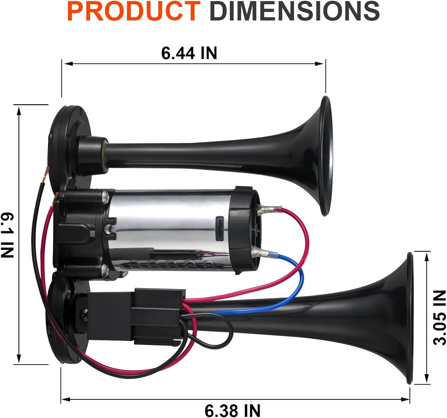12V 120dB Air Horn Dual Trumpets, Super Loud Electric Train Horn Kit with Upgraded Compressor for 12V Trucks, Cars, SUVs, Motorcycles, Boats, Pickups 12V 120dB Air Horn Dual Trumpets, Super Loud Electric Train Horn Kit with Upgraded Compressor for 12V Trucks, Cars, SUVs, Motorcycles, Boats, Pickups