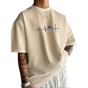 Athera Men Pure cotton men's loose-fitting top 26 summer solid color casual versatile round-neck patterned short-sleeve T-shirt