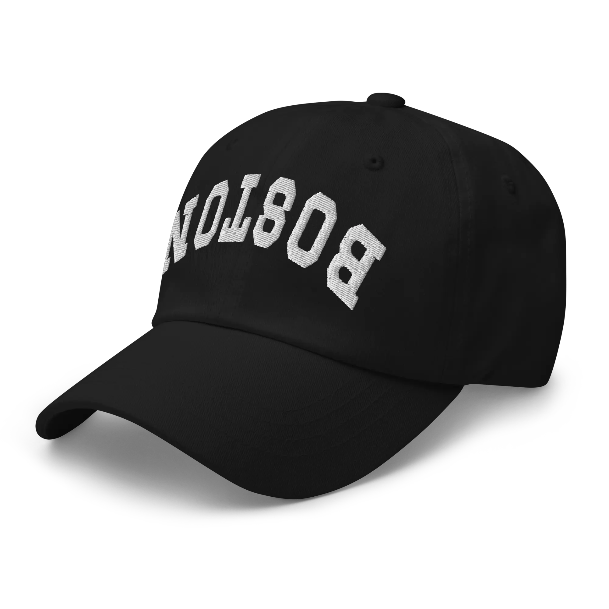 RIVEMUG NG Boston Upside Down Embroidered Curved Bill Cap Relaxed Fit Low Crown Adjustable Dad Hat