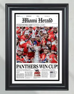 2024 Florida Panthers Stanley Cup Champions 'PANTHERS WIN CUP!' Poster Print Unframed Newspaper