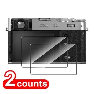 Two-Piece Camera Screen Protector Film Compatible with Fujifilm X100vi/x100v, Tempered Glass Anti-Fingerprint Protection