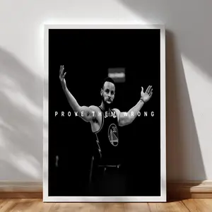 Stephen Curry Wall Art Motivational Poster, Prove Them Wrong Quote For Office Decor Basketball Wall Art Hustle Poster Inspiring Saying Print. No Framed