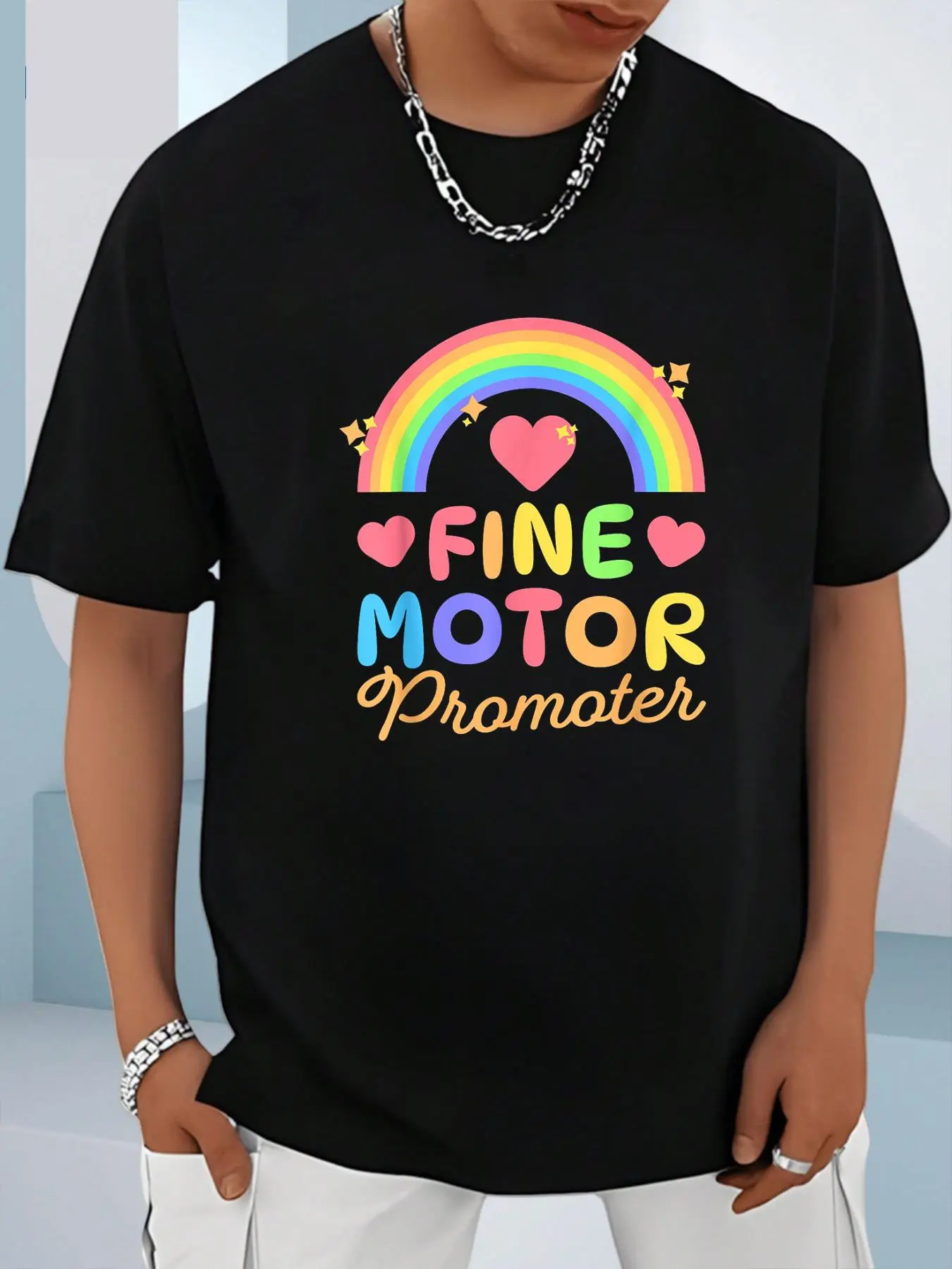 100% Cotton Unisex Fine Motor Promoter, COTA Certified Occupational Therapist T-Shirt, Men's Women's Shirt Top, Short Sleeve Tops Crewneck T-shirt