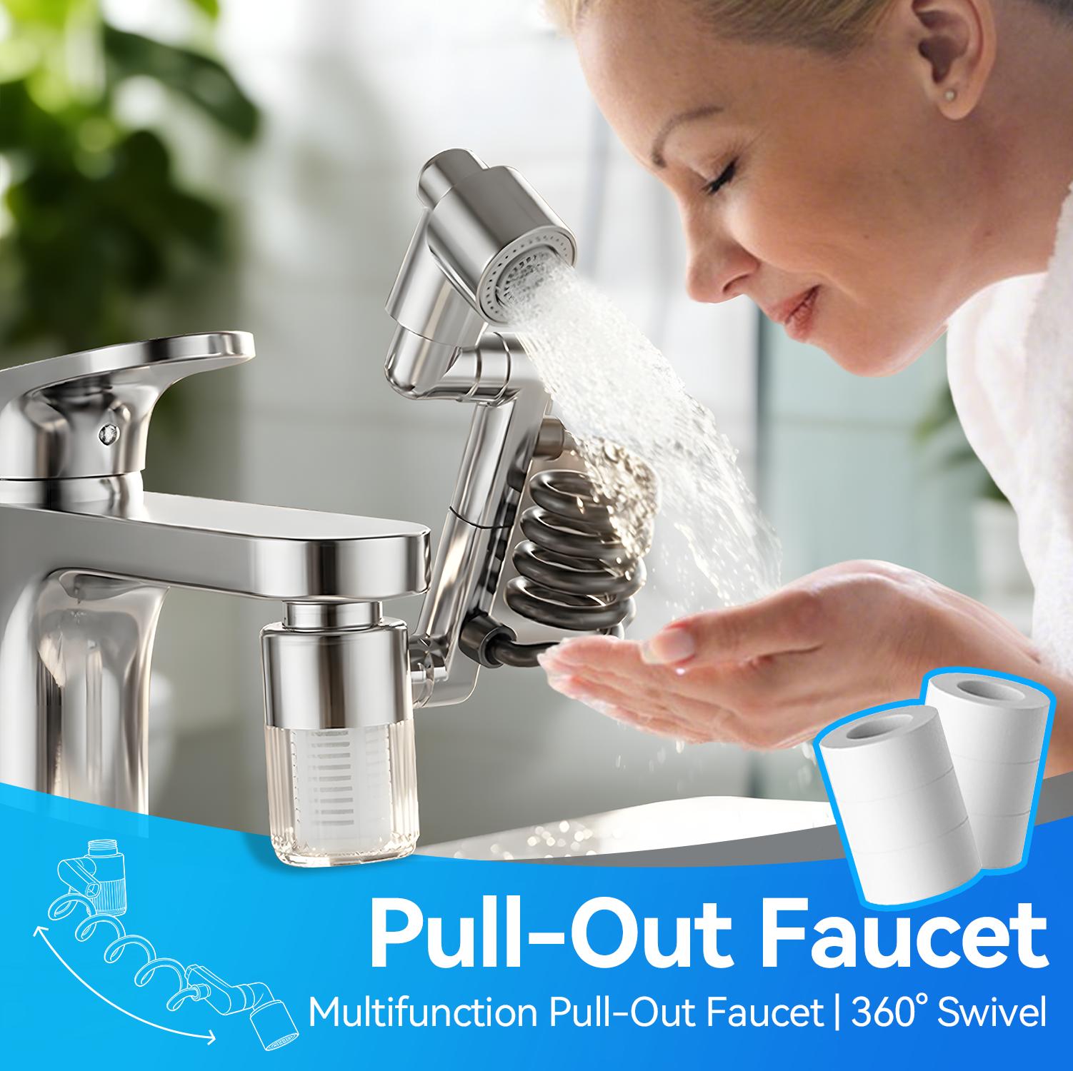 AQUPUVIR Water Filter for Sink Faucet,Faucet Water Filter NSF Certified,400 Gallon Capacity,Activated Carbon,Reduces 99% Chlorine and Odor,3-6 Month Lifespan,T4 CTO,a filter element.laminar flow faucet