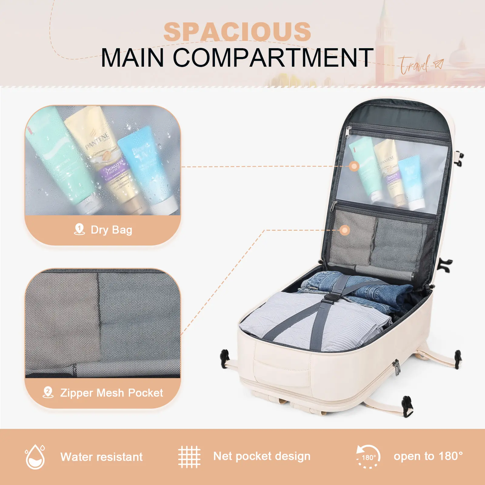 25L Waterproof Travel Backpack with Laptop Compartment & Detachable Crossbody Default 25L Waterproof Rolltop Backpack – INSIDE LINE EQUIPMENT main image 4