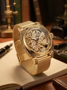 Men's Business Fashion Hollow Out Design Mechanical Watch, Fashion Watch for Party, Daily Clothing Decor, Trendy All-match & Exquisite Watch for Birthday Gift, Mechanical Wristwatches