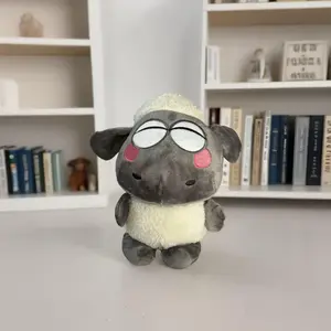 Adorable Black & White Sheep Plush Toy - Soft Stuffed Animal Doll with Fluffy -Like Texture, Cuddly Lamb & s, Birthday & Christmas Gifts, Bedtime Companion (Grey/White, Huggable Stuffed Lamb)