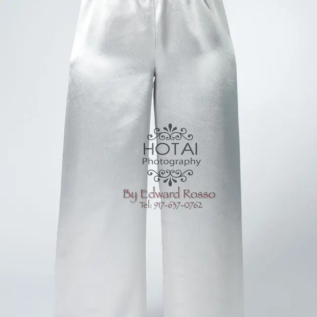 Satin Straight Leg Long Praise Dance Pants (Gold - silver.- white off )