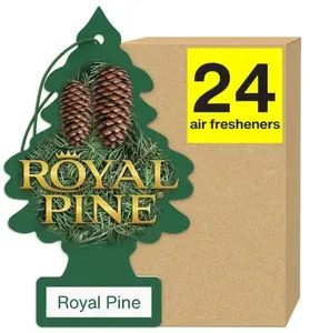Little Trees Royal Pine Car Air Freshener 24 Pack Individual Sealed Woody Aromatic Fresh Packing U1P-10101