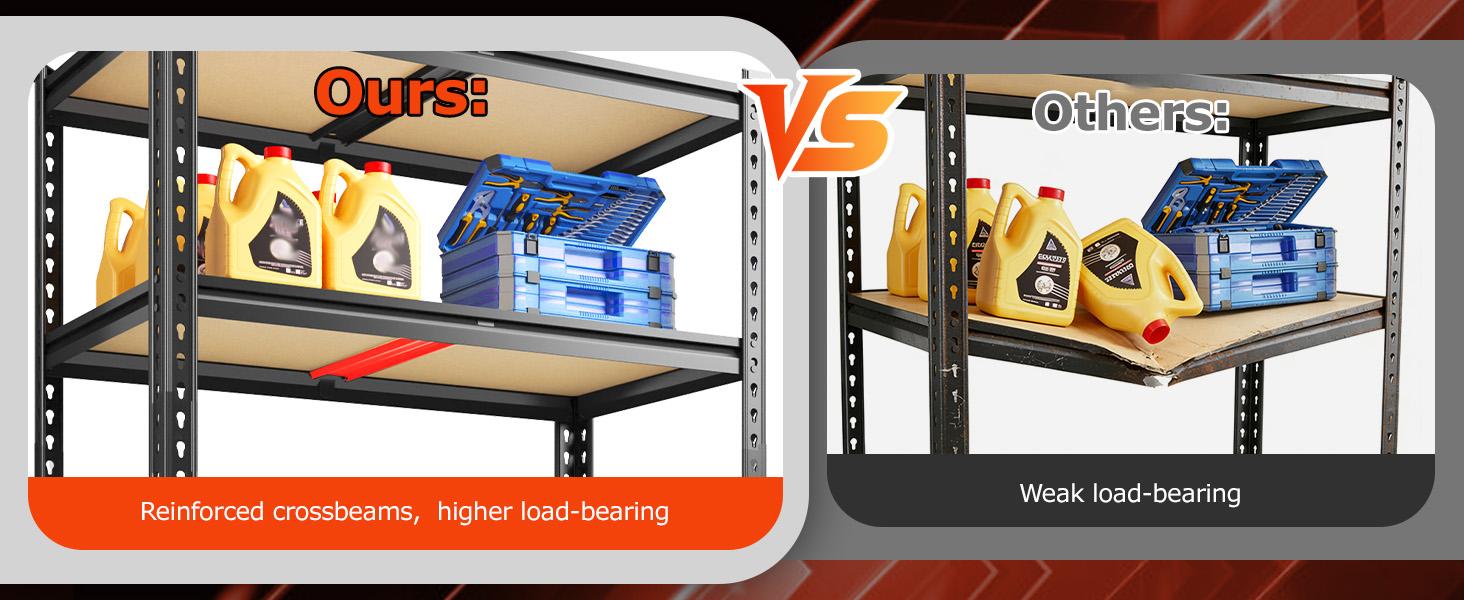 Raybee 2-Pack 4-Tier Heavy-Duty Garage Shelving Units Metal Shelves Storage Height Adjustable Versatile Utility Rack for Warehouse Organizing Pantry Kitchen Basement Shelf Organiser 35.5"Wide 12" Deep 60" High Twin Size 71" Wide