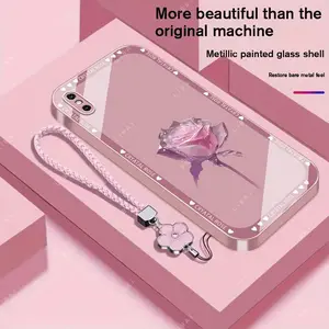 Suitable for [iPhone Xs Max] Brand new premium phone case, Free four-leaf clover lanyard，drop-proof and fingerprint-resistant，simple and elegant design，multiple colors available YM99