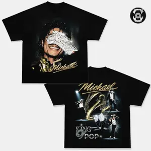 Michael Jackson King of Pop Graphic T-Shirt, MJ Signature Dance Pose Tee, Vintage Concert Style Shirt, Iconic Glove Portrait Design, Retro Pop Music Legend Merch, Unisex Cotton Fan Gift Tee