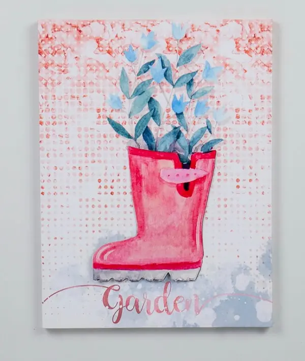 15.74 in. 3D Canvas Wall Art, Pink
