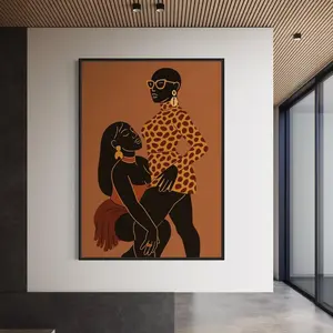 Black Art Print, Black Lesbian Art, Black Woman Artwork, Minimalist Afro Decor, Afrocentric Wall Art, Black Boho Decor, Black Girl Wall Art P