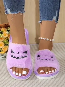 Halloween Slippers Soft Comfortable Lightweight Design Ghost Pumpkin Cartoon Pattern Ideal for Men Women Holiday Footwear