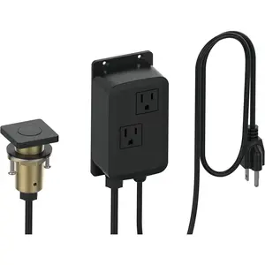 Sink Top Air Switch Kit Air Button for Garbage Disposal with Alumimum Module (Square, Black)