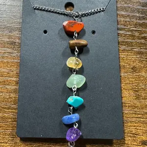 Mystic Wearables Crystal Chip Chakra Necklace for Adults - Unique Design with Colorful Crystals & Spiritual Chakra Concept - Versatile Everyday Wear Jewelry