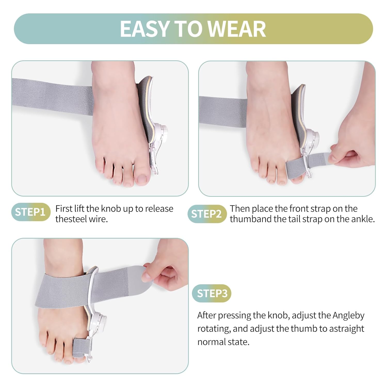 Unisex Bunion Corrector: Adjustable Big Toe Relief Splint and Hammer Toe Corrector—Comfortable, Effective, and Dual-Action.