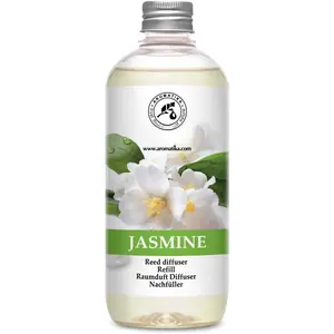 Jasmine Reed Diffuser Refill w/ Essential Jasmine Oil 17 Fl Oz -  & Long Lasting  - Scented Reed Diffuser Oil Refill -  for Aromarapy -  -