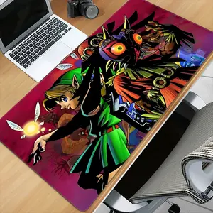The Legend of Zelda Majora's Mask Screen Large Mouse Pad, Printed Mouse Pad, Rubber Desk Pad, Multipurpose Gaming Mouse Pad, Desk Accessories, Ideal Gift for Family and Friends, Halloween Christmas
