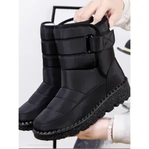 Women's Solid Color Waterproof Snow Boots, Warm & Non-slip Outdoor Sports Snow Boots, Professional Outdoor Sports Footwear for Fall & Winter