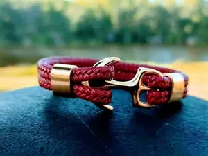 Men’s Braided Rope Bracelet | Anchor Clasp | Adjustable Fashion Bracelet