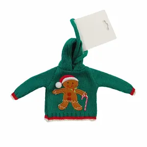 Mini Christmas Sweater Hanging Ornaments Gingerbread Man Santa Claus Festive Tree Decor Holiday Small Accessories