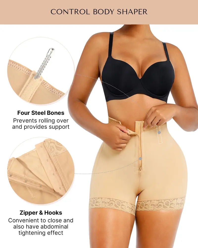 Product Introduction of Shapellx AirSlim Lace Steel Boned Shapewear for Women Butt Enhancer Tummy Tucking Shorts Womenswear Comfort Fajas Colombianas Basic Post Surgery 0