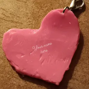 Handmade 3D pen your name heart keychain