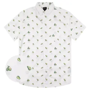 BRICKLINE Men's Short Sleeve Button Down Shirt with Fruits Print - Collar, Casual Menswear