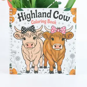 Highland Cow Coloring Book, Unique and Cozy, Simple Lines Farm Style, Relaxing Rural Rhythm, Self-Healing Companion, Gift for Animal Lovers