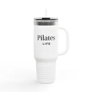 Stylish Insulated Travel Mug, Perfect for Fitness Lovers, Pilates Life Theme, Coffee Cup, Travel Accessory, Gift for Her, Personalized Mug