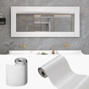 Wood Grain Pattern Window Sill Sticker，Self-Adhesive Skirting Board Decorative Wallpaper, Detachable Textured Edge Protection Strip, Suitable for Windows, Tiles, Walls, Smooth Finish