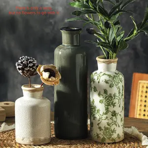 3pc Ceramic Flower Vase Set, Multi-Color Living Room Bedroom Table Decor, Modern Simple Dried Flower Holder, Wedding Decoration, Holiday Gift, Home Decorative Vase