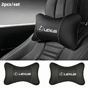 Universal Car Leather Headrest Neck Pillow, Vehicle Interior Cushion, Suitable for Lexus Full Model Range, Car Interior Accessories