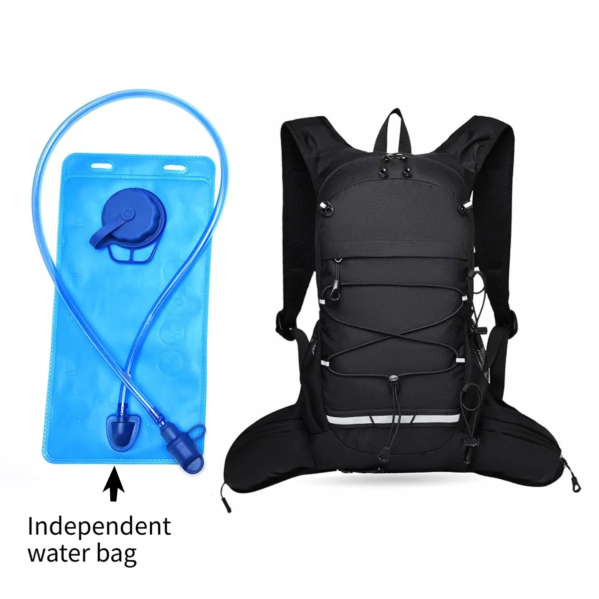 Cycling Backpack for Outdoor Enthusiasts - Lightweight, Waterproof, with Independent Water Bag, Hydration Support, Adjustable Straps, All Seasons Use for Hiking