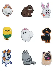 9-Piece Cute Cartoon The Secret Life of Pets Theme Shoe Accessories Set, Perfect for Shoes Bags Wristbands & More, Ideal Gift for Music Lovers