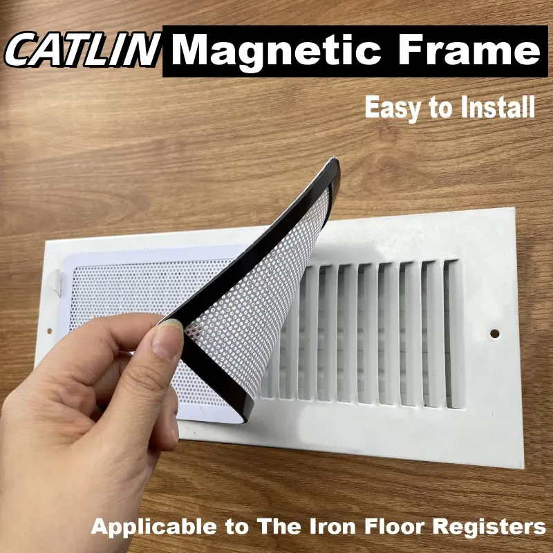 Home Supplies Magnetic Frame Air Vent Filter Screen Cover, 4pcs White 4"x10" Non-Metal Magnetic Fit for Wall/Ceiling Vents, Floor Registers Protection, Vent Protection