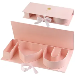 Empty Flower Elegant Gift Box I Love You Paper Letter Shape Filled with Chocolate Strawberries Candies Roses, Perfect for Valentine's Day