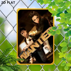Exquisite Iron Artistic Wall Decoration, 2D Flat 1pc Wanted Poster, 8x12 Inch for Home Decor, Halloween Decorative Sign & Plaque