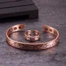 Women's Pure Copper Magnetic Bracelet and Ring Set - Vintage Minimalist Design, Women's Fashion Bracelets, Stylish Daily Wear Accessories with Magnetic Accent