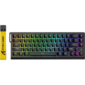 ATTACK SHARK X68 HE Rapid Trigger Mechanical Gaming Keyboard 60% Wired TKL with Adjustable Actuation,Hall Effect Magnetic Switch,8KHz Polling Rate,RGB Backlit,Top Mount for PC Mac Esport Gamer