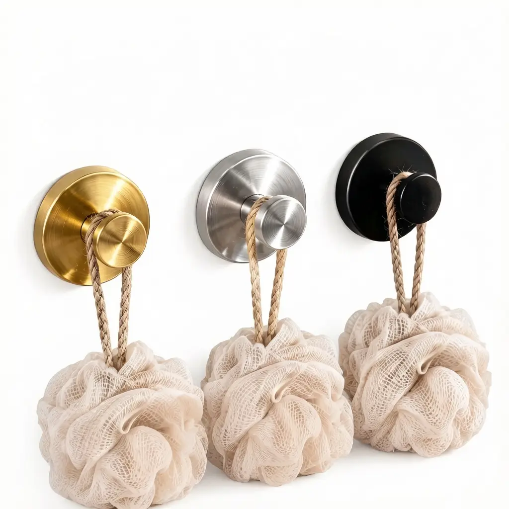 Contemporary Waterproof Shower Suction Cup Metal Hooks Set, Heavy-Load Multi-Purpose Wall Hooks for Bathroom, Kitchen Use with Bathroom Wall Decor Compatibility
