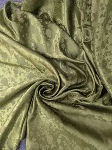 Satin Brocade Fabric -100% Polyester with Flower Pattern, 58/59 Inches Width