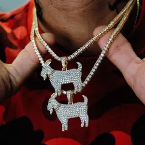 GOAT Pendant in Yellow Gold, 18k Gold Plated, Life Guarantee, Perfect Gift (Chain Not Included)